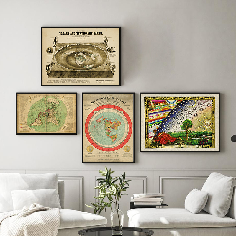 Star Map Poster - Nieuwe Standaard World Map Print Platte