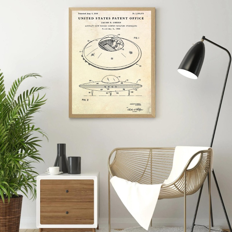 Vintage vliegende schotel UFO  - Star Map Poster recensie en prijs