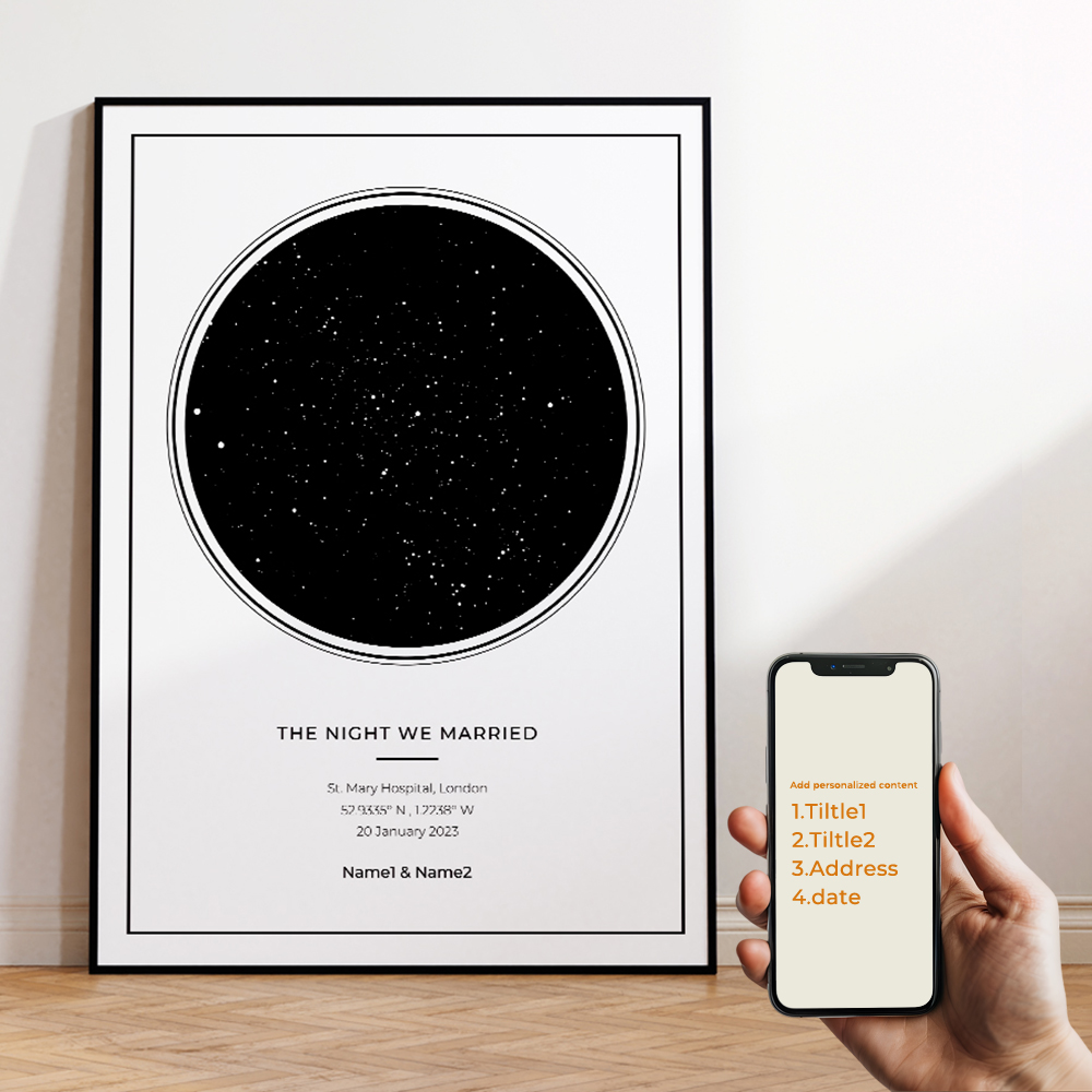 Moderne aangepaste gepersonali - Star Map Poster recensie en prijs